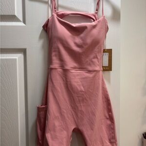 Activebyteal x dailywhiskmatcha Kayla jumpsuit in strawberry pink